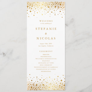 Programme Faux Gold Foil Confetti Mariage