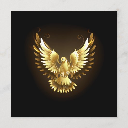 Programme Faux Gold Foil Peace Dove en noir (Devant)