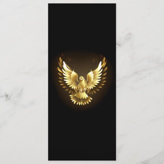 Programme Faux Gold Foil Peace Dove en noir (Devant)