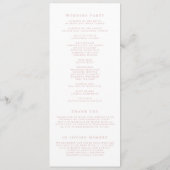 Programme Faux rose gold confetti en points de mariage (Dos)