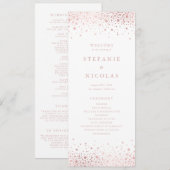 Programme Faux rose gold confetti en points de mariage (Devant / Derrière)