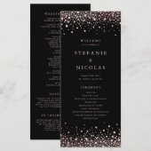 Programme Faux rose gold pailletés confettis points mariage (Devant / Derrière)