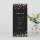Programme Faux rose gold pailletés confettis points mariage (Debout devant)