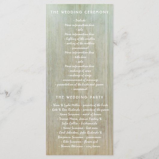 Programme Fer lanterne allume Floral Rustic Wedding Programm (Dos)