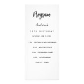 Programme fête d'anniversaire menu blanc noir (Devant)