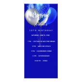 Programme fête d'anniversaire menu bleu royal (Devant)