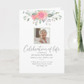 Programme Fête de la vie des Roses floraux Photos Funéraille (Devant)