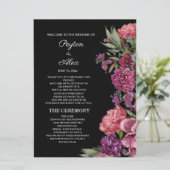 Programme Fête de mariage floral rose violet noir (Debout devant)