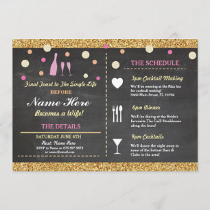 Programme Fête des mariées Bachelorette Parties scintillant