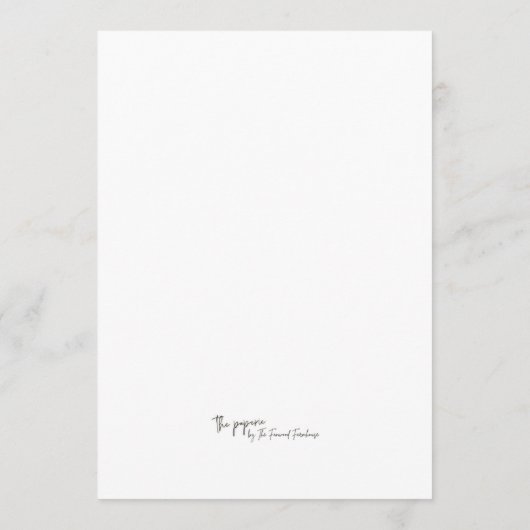 Programme Fête des mariées Botanique Aquarelle Devinez Qui J (Dos)