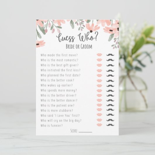 Programme Fête des mariées Botanique Aquarelle Devinez Qui J (Debout devant)