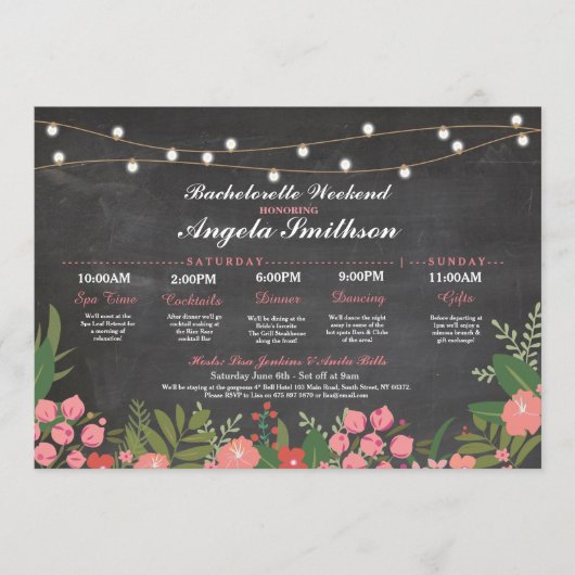 Programme Fête des mariées Chalk Coral Itinéraire Bacheloret (Devant)