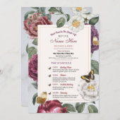 Programme Fête des mariées Itinéraire Fleur papillon floral (Devant / Derrière)