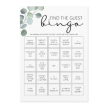 Fête des mariées Jeu-Trouvez le Bingo invité
