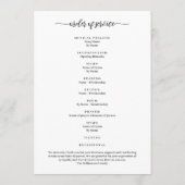 Programme Fête funéraire de la vie Photo (Dos)