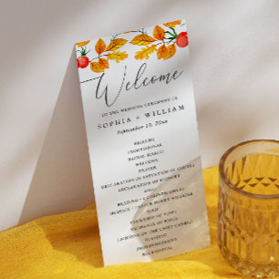 Programme Feuillage d'automne des bois. Mariage de automne a