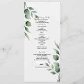 Programme Feuillage minimal de verdure mariage blanc moderne (Dos)