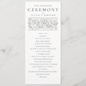 Programme Feuille de défilement officiel Mariage noir et bla (Devant)