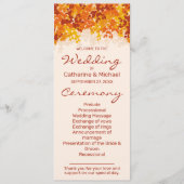 Programme Feuille d'érable Orange et Terracotta Mariage d'au (Devant)