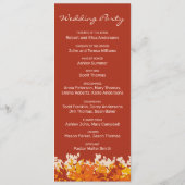 Programme Feuille d'érable Orange et Terracotta Mariage d'au (Dos)