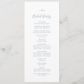 Programme Feuille minimale | Dusty Blue Wedding Program (Dos)