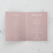 Programme Feuille minimale | Dusty Rose Folded Wedding Progr (Intérieur)