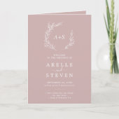 Programme Feuille minimale | Dusty Rose Folded Wedding Progr (Devant)