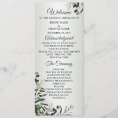 Programme Feuille vert Olive noir Elégant mariage (Devant)