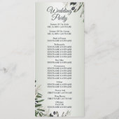 Programme Feuille vert Olive noir Elégant mariage (Dos)