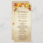 Programme Feuilles d'automne Burlap String Mariage (Devant / Derrière)