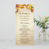 Programme Feuilles d'automne Burlap String Mariage (Debout devant)