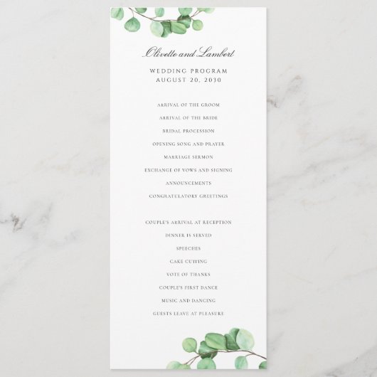 Programme Feuilles de verdure moderne Eucalyptus (Devant)