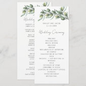 Programme Feuilles d'olive élégantes. Mariage italien de jar (Devant / Derrière)