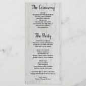 Programme Feuilles rustiques aquarelle sur mariage en bois d (Dos)