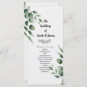 Programme Feuilles verdoyants minimaux Mariage blanc moderne (Devant / Derrière)