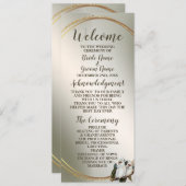 Programme Feuilles verts Cockatoo à la fête de mariage (Devant / Derrière)