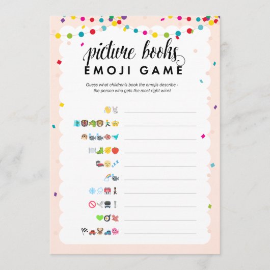 Programme Fiesta thème émoji livre photo baby shower jeu (Devant)