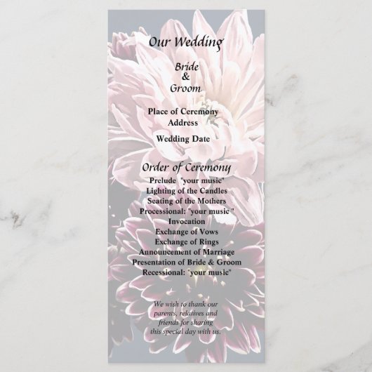 Programme Filles et marguerites sombres et légères (Devant)