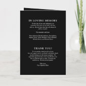 Programme Fiona Black Bold Monogramme Mariage moderne (Dos)