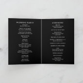Programme Fiona Black Monogramme Moderne Mariage Élégant (Intérieur)