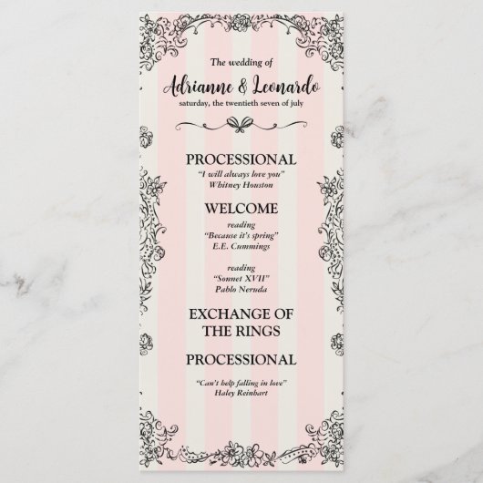 Programme Flat Paris Chic Ornat rose Mariage (Devant)