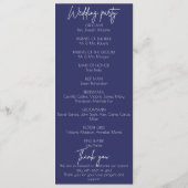 Programme Fleur bleue minimaliste mariage élégant (Dos)