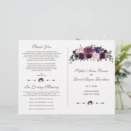 Programme Fleur Chic Lavande Bleu Marine (Debout devant)