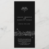 Programme Fleur de lis blanc noir merci mariage (Devant)