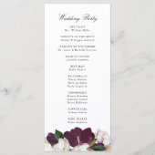 Programme Fleur de prune foncée | Cérémonie Mariage (Dos)