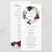 Programme Fleur de prune foncée | Cérémonie Mariage (Devant / Derrière)