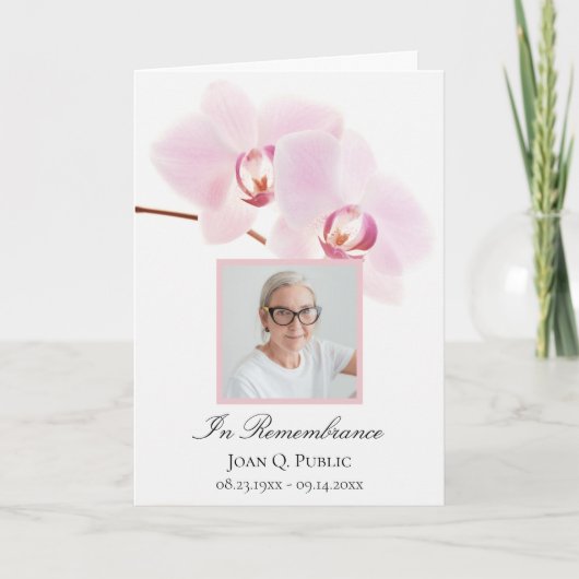 Programme Fleur d'orchidée rose sur le service funéraire bla (Devant)