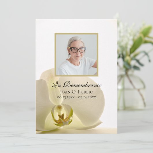 Programme Fleur d'orchidée sur le service funéraire blanc (Debout devant)