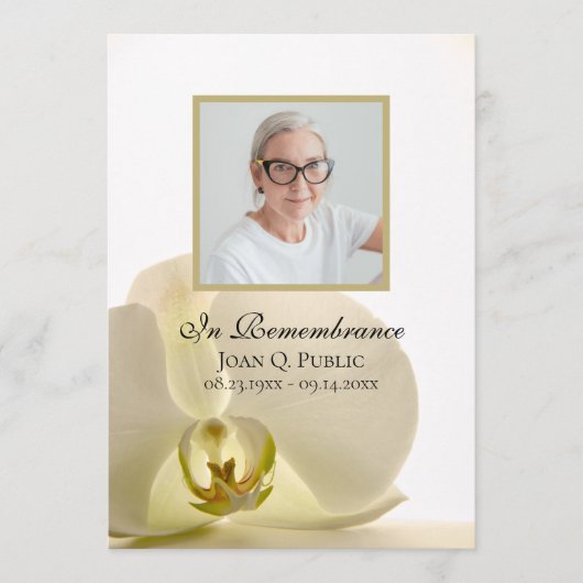 Programme Fleur d'orchidée sur le service funéraire blanc (Devant)
