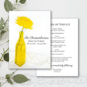 Programme Fleur jaune dans le service funéraire de Vase